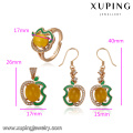 64138 Xuping temperamental yellow opal new arrival top quality 18k gold jewelry set for women